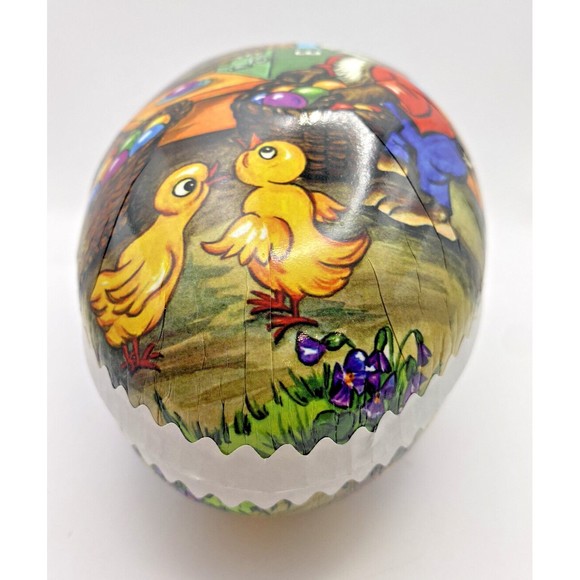 Easter Egg Paper Mache Vintage Nestler Made in Germany Used 6X4 Inches - Picture 6 of 14